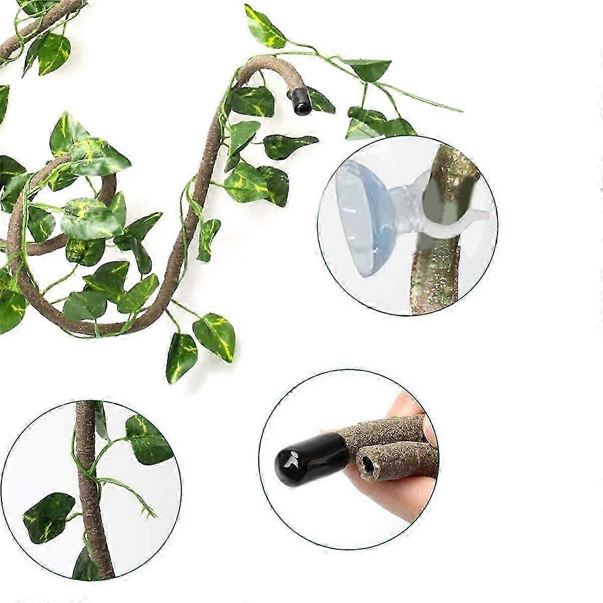 Reptile Bend-A-Branch Vines Flexible Leaves Pet Habitat Decor Climber Jungle Long Vines for Climbin