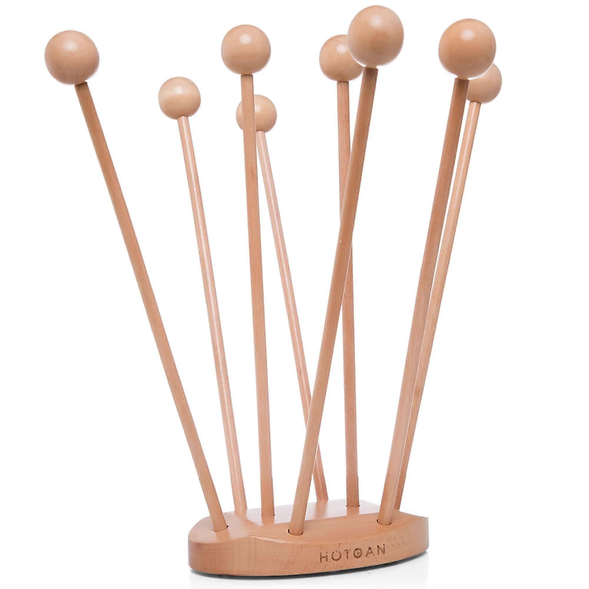 Reusable Beech Wood Plastic Bag Drying Rack for Kitchen Storage