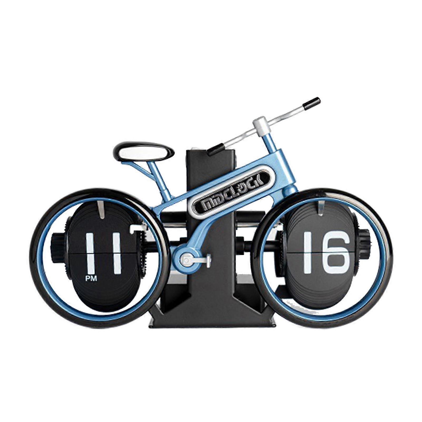 Desk Bicycle Flip Clock 20.3x7x13cm Vintage Mechanical Table Clock