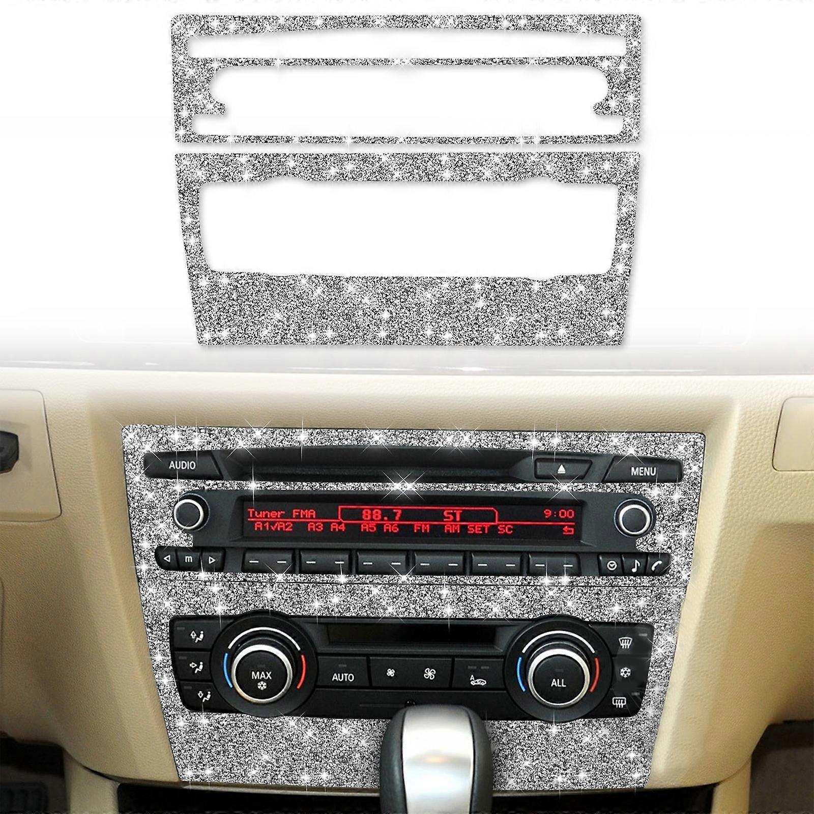 For BMW 3 Series E90 / E92 2005-2012 Car Aircondition CD Control Panel Basic Diamond Decorative Sticker Aircondition Control Panel Basic B
