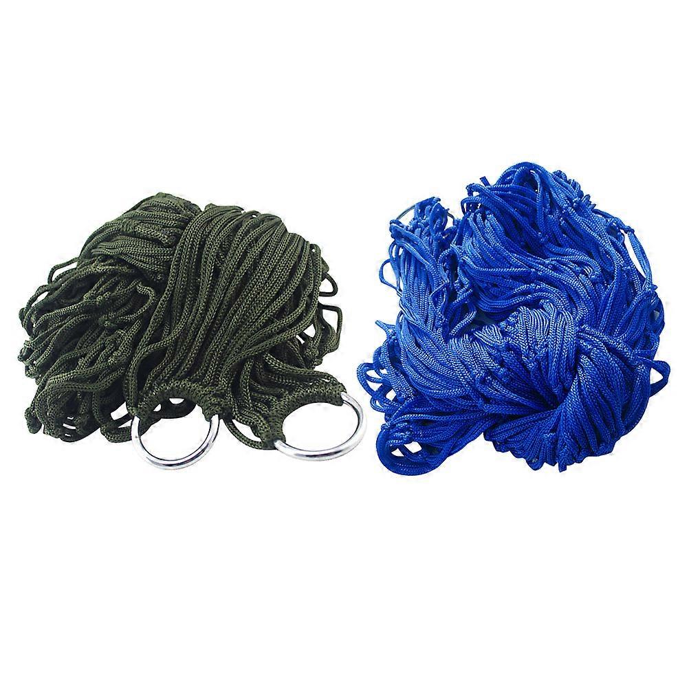 2 Pcs Mesh Hammocks, Hanging Outdoor Beds, Folding Hammocks ( )