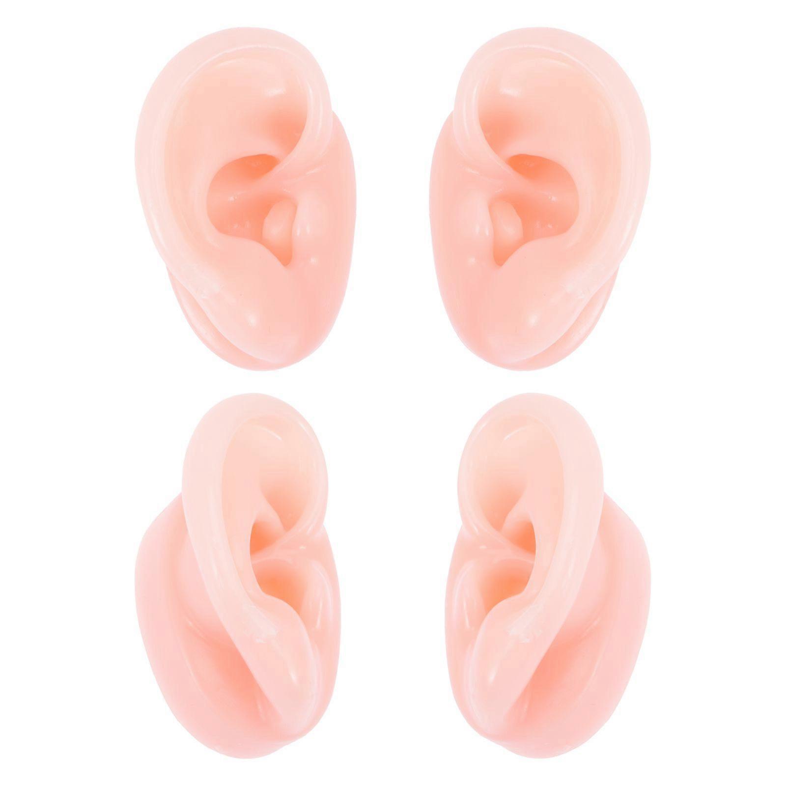 2 Pairs Silicone Ears Silicone Ear Models Artificial Imitation Real Ear Molds