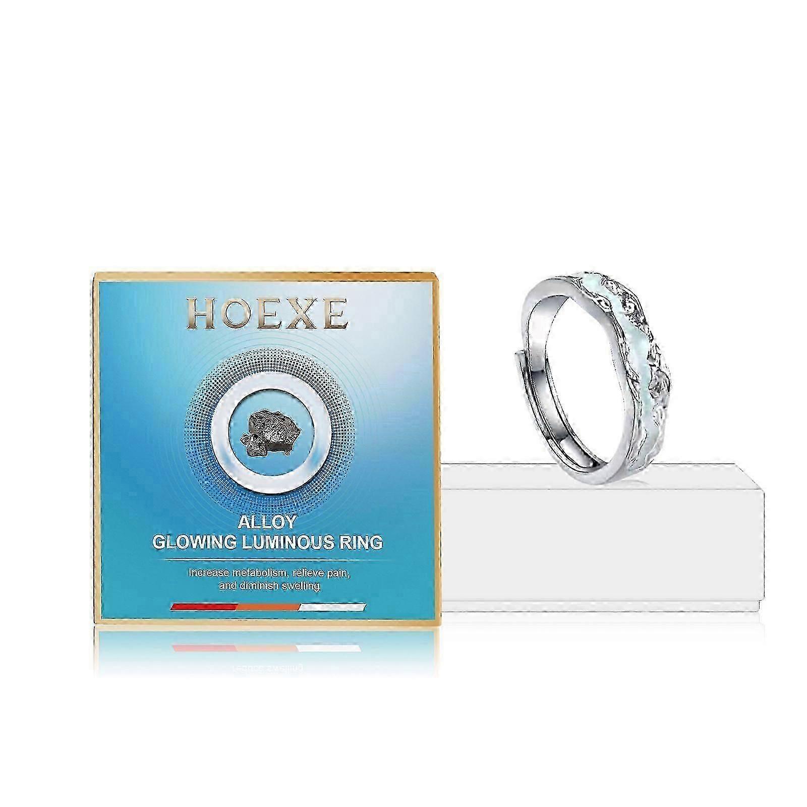 Hoexe 银色夜光戒指护理日常生活身体锻炼便携式男女护理戒指
