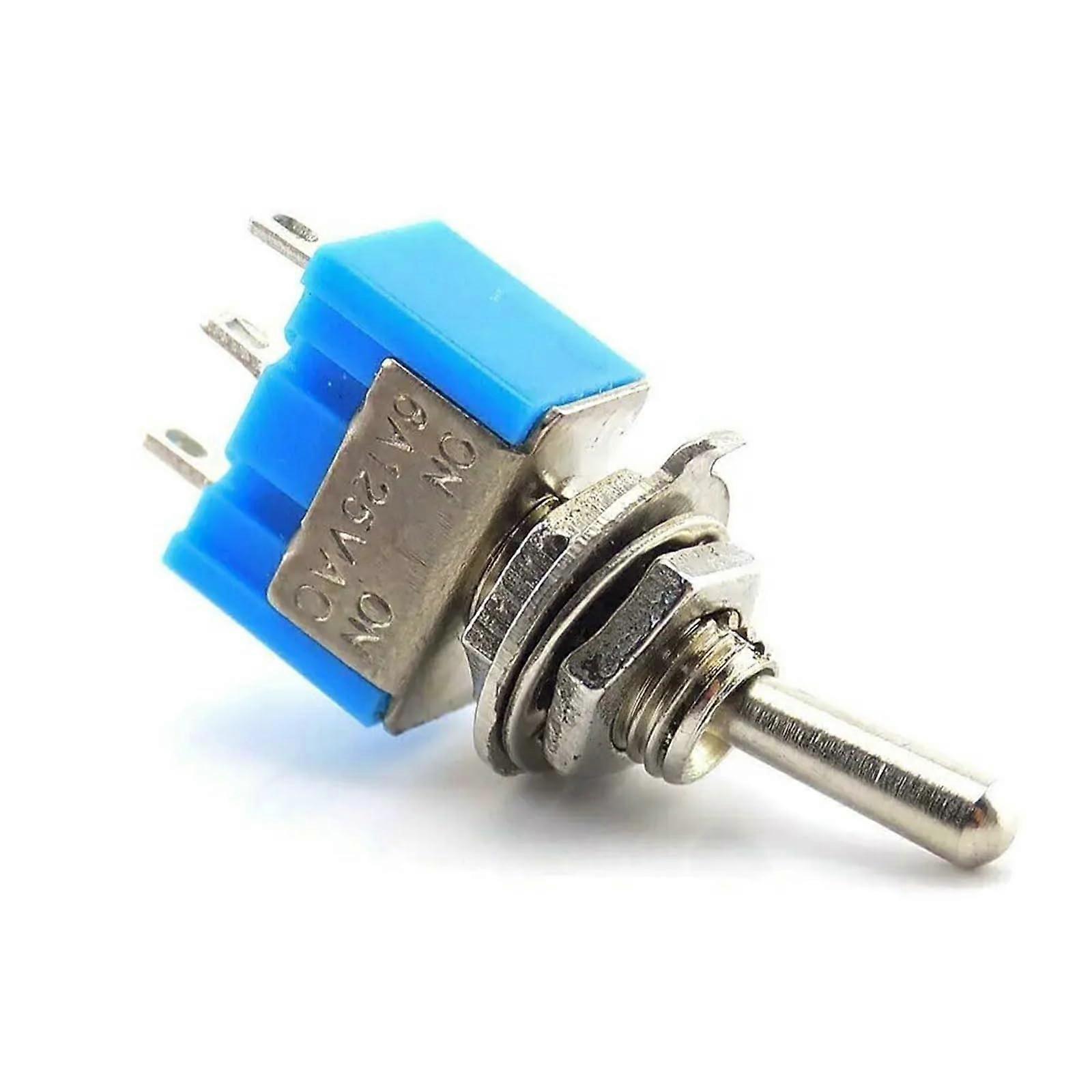 5 parts/lot Mini MTS102 3Pin G107 SPDT ONON 6A 125V 3A250VAC toggle switch (Light blue)