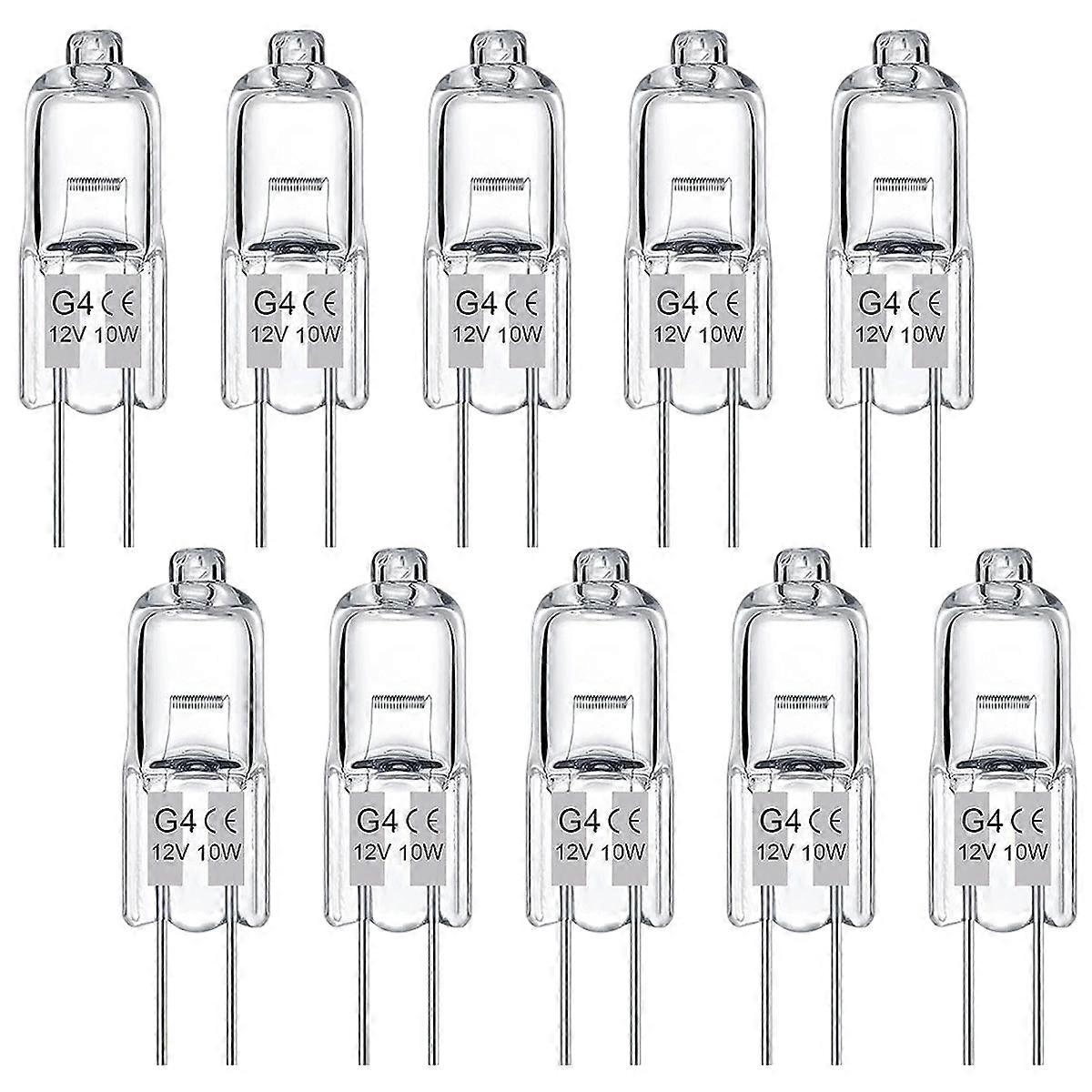 10-Pack G4 Halogenlampor 10W - Varmvit Halogenlampor för Hem & Fritid