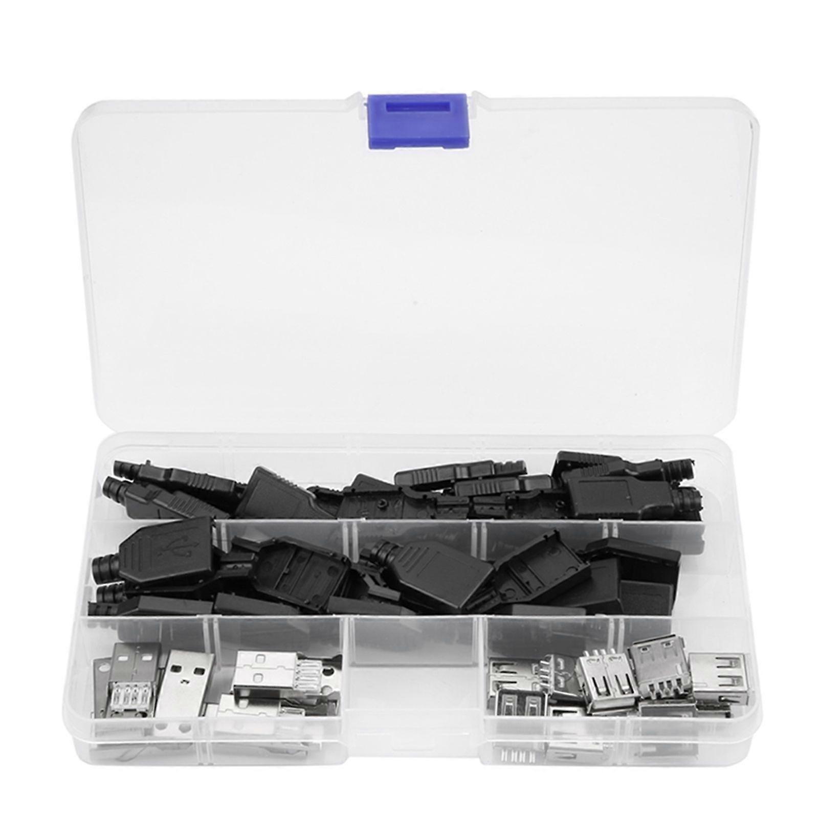 高品質20pcs 2.0USBプラグインボックスUSBオスメスAメスUSBコネクタ...