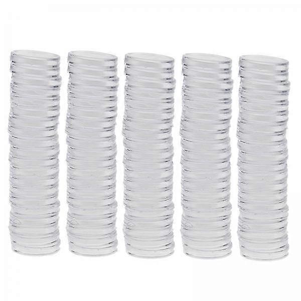5-6pack 100pcs Clear Round Plastic Coin Capsules Container Storage Holder Case