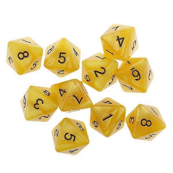 3-4pack 10pcs 8 Sided Dice D8 Polyhedral Dice for Party Table Games Yellow