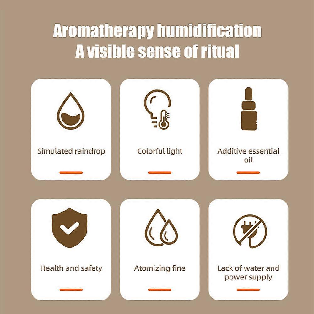 Rain Cloud Humidifier Water Drip 350ml Large Capacity Timer Cool Mist Essential Oil Diffuser with 7 Color Night Lights UFO Raindrop Humidifier Auto O