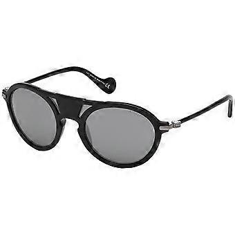 Sunglasses - MONCLER - ML0053 - Round - Unisex - Shiny Black - Category 3
