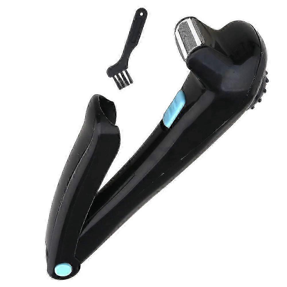 Men's Electric Body Razor with Foldable Extension Arm and Black Shaver for Back
