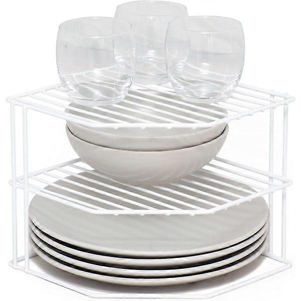 3-Tier Plate Rack - Kitchen Storage - White 2-Pack