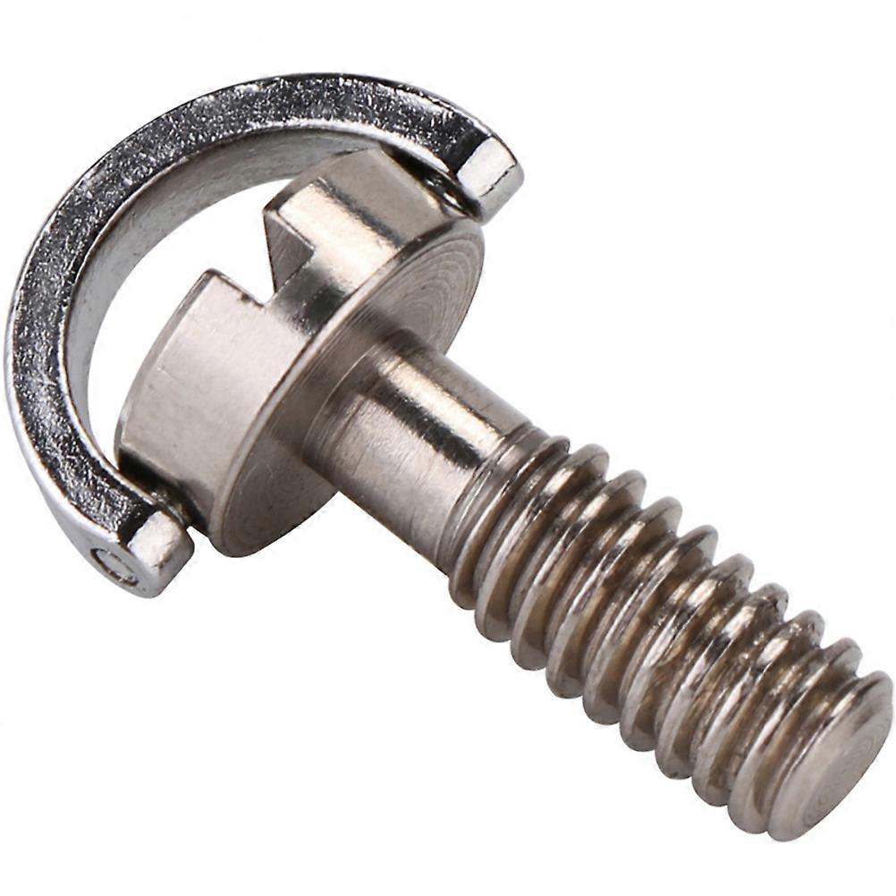 Camera Screw D-Ring Flathead Slot for Tripod Mounting 2Pcs Silver Steel