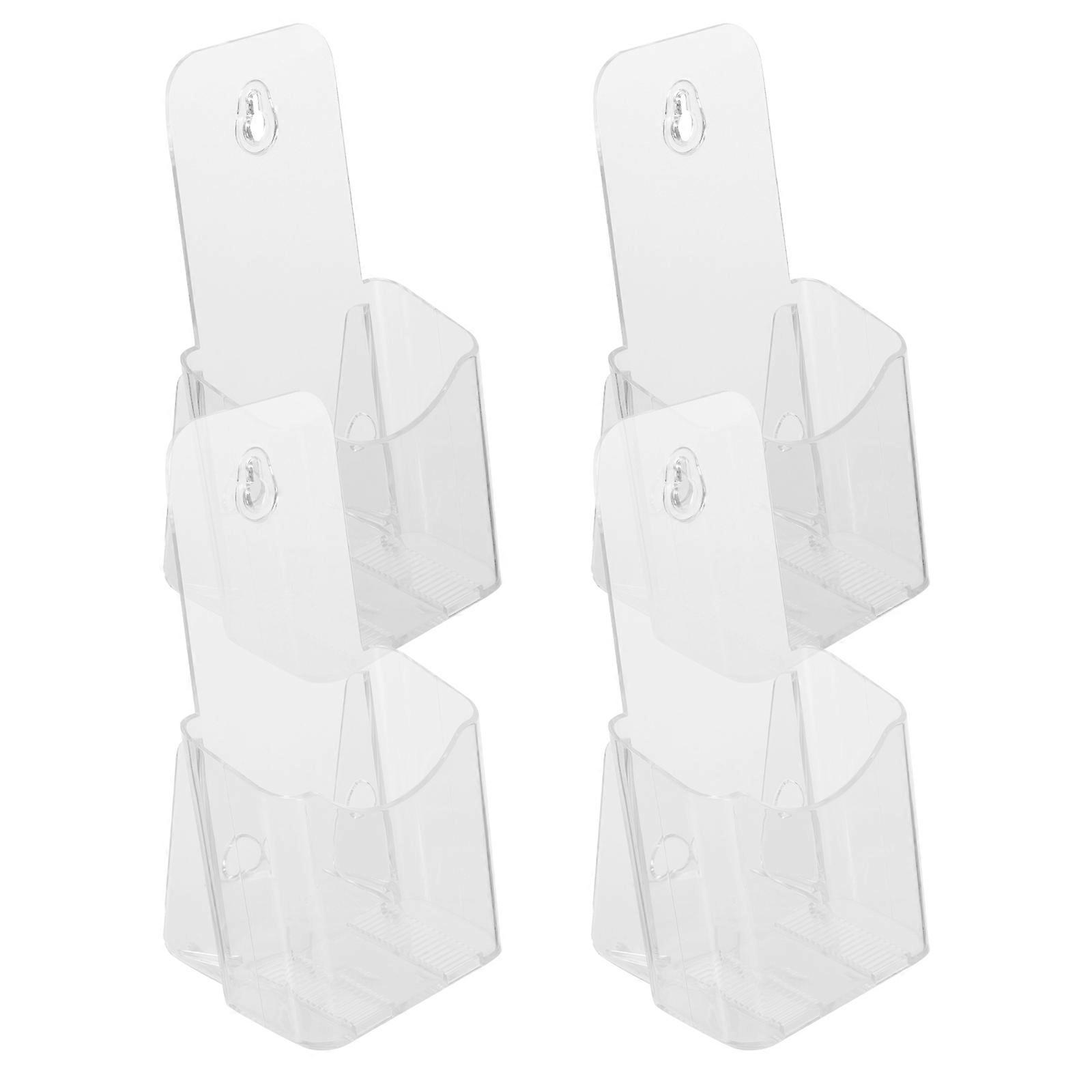 Clear Acrylic Brochure Holder Stands for Trifold Leaflets – Portable Display for Office, Conference, Reception, and Exhibition Use