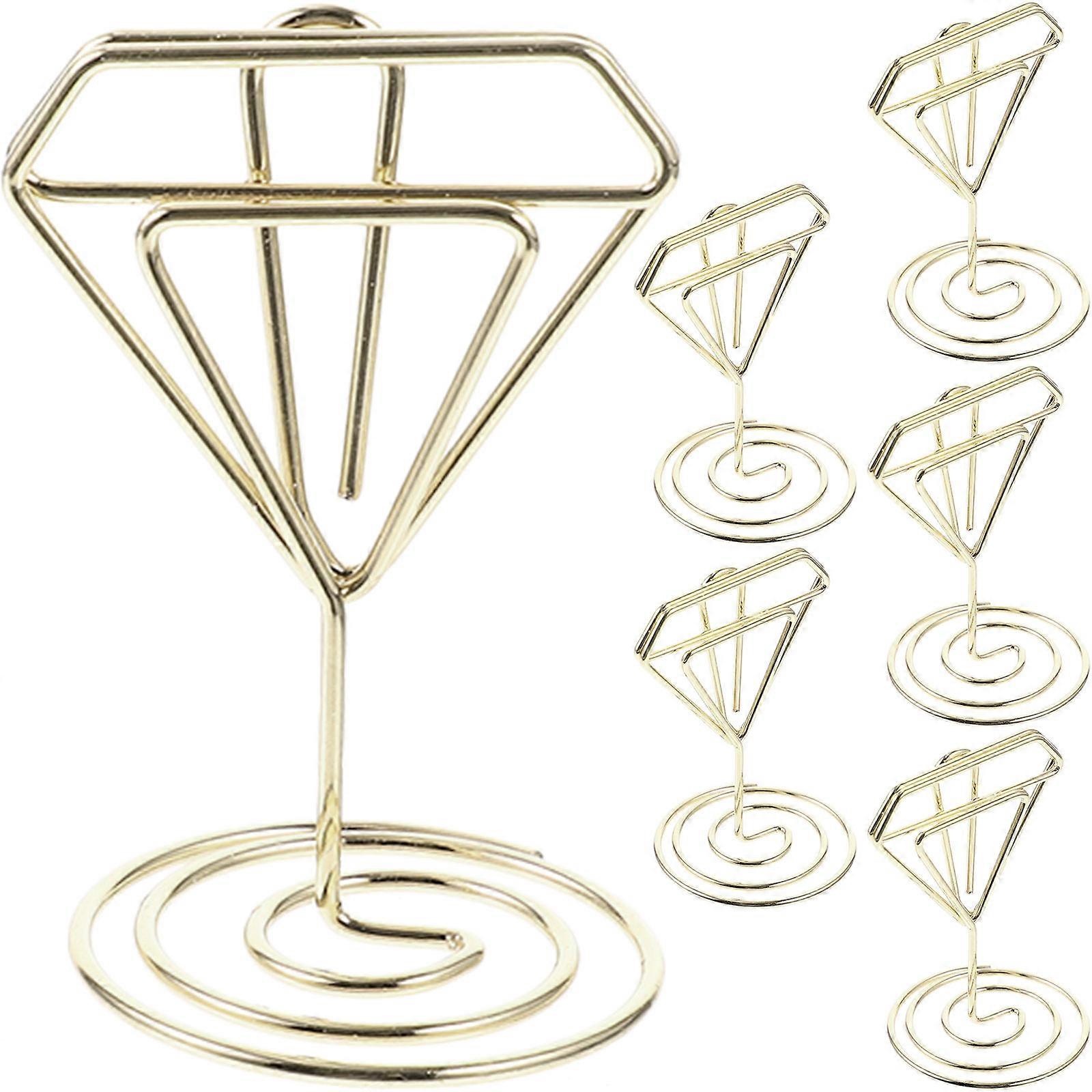 6pcs Wedding Table Number Holders with Memo Clips, Stable Base for Name and Place Cards, Event Decoration