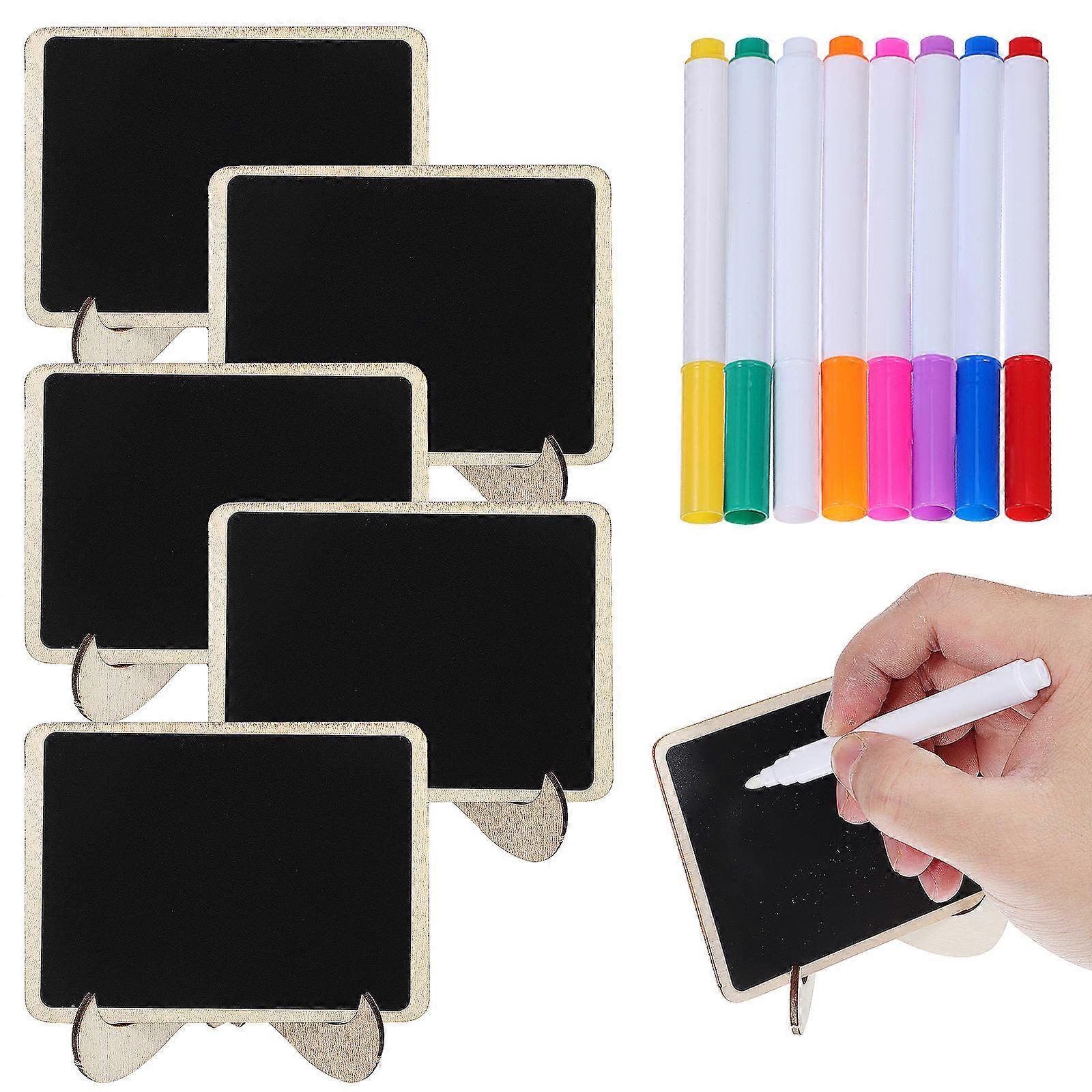 Mini Chalkboard Set with Stickers & Watercolor Pens – Erasable Message Boards for Parties, Weddings, Buffets & Home Use – Sturdy Design