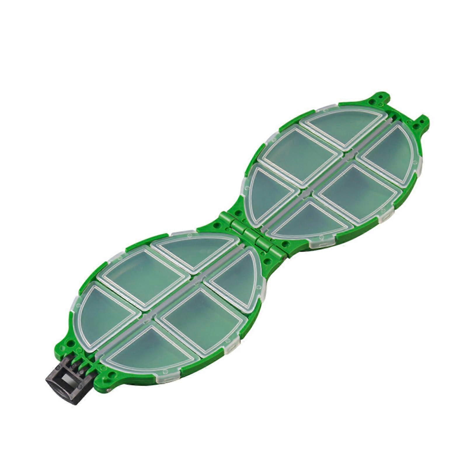 Fishing Tackle Box Organizer, Portable Bait Box With Double-Sided Hook Tray, Lightweight, Green