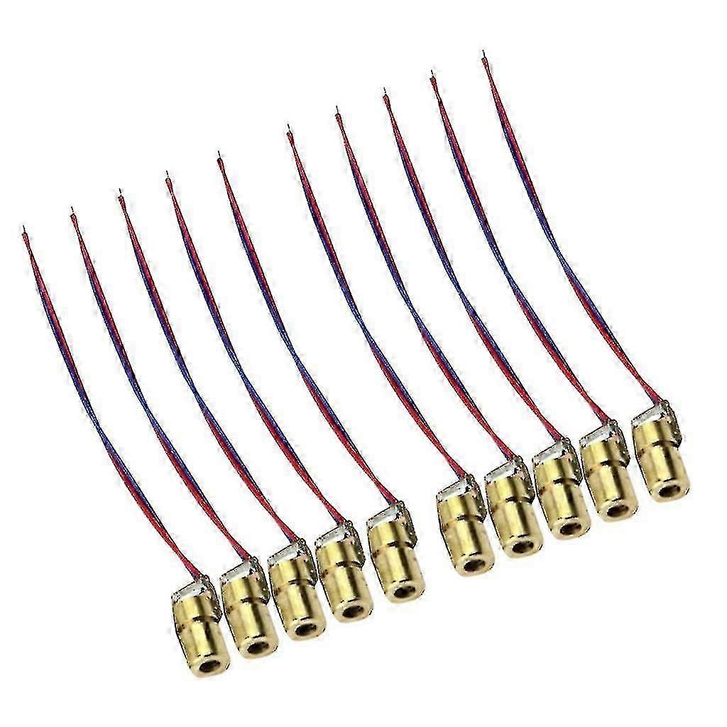 10 Pcs 5V 650nm 6mm 5mW Mini Red Dot Laser Diode Module Copper Head