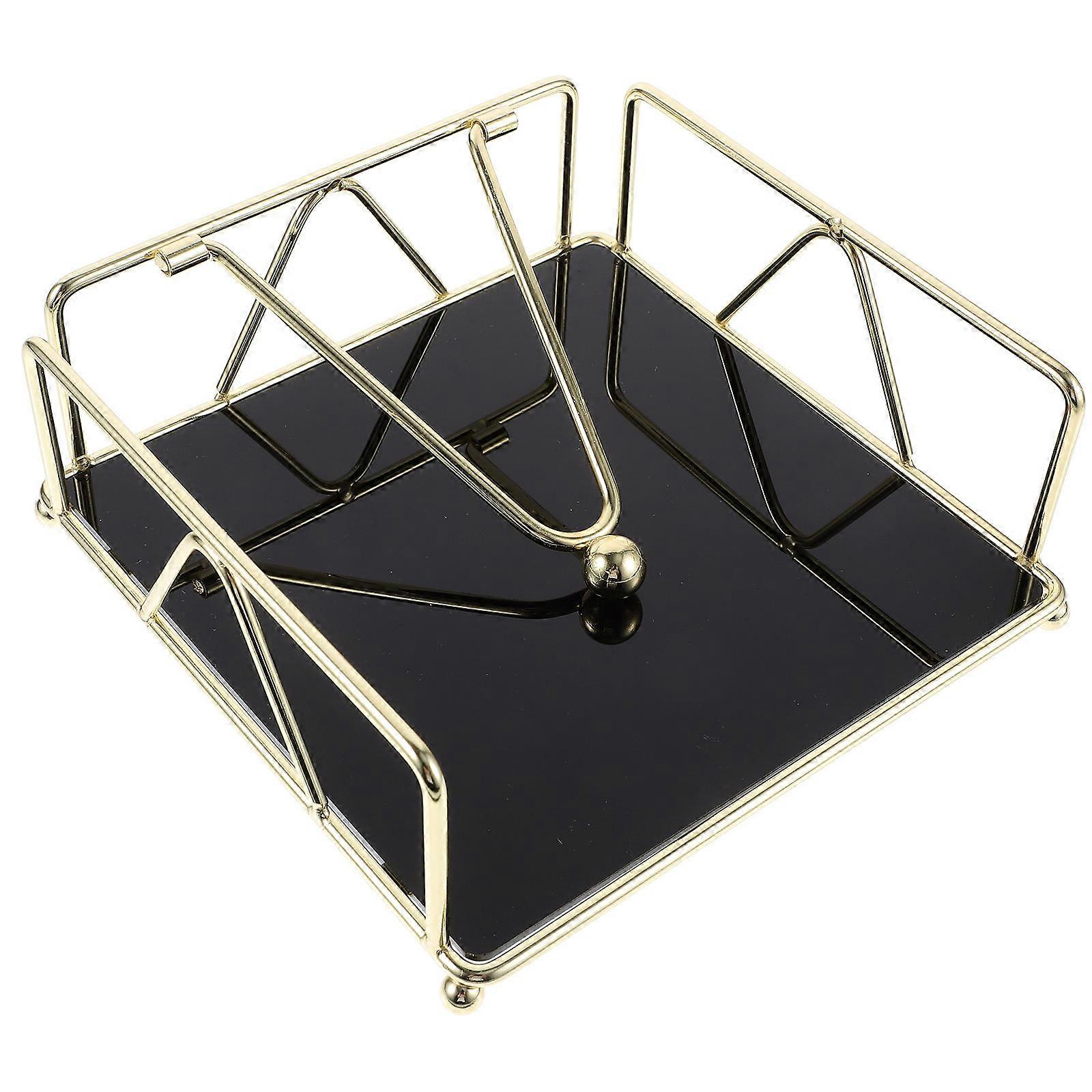 Acrylic Metal Tissue Dispenser Square Base For Kitchen Dinner Party 1Pack