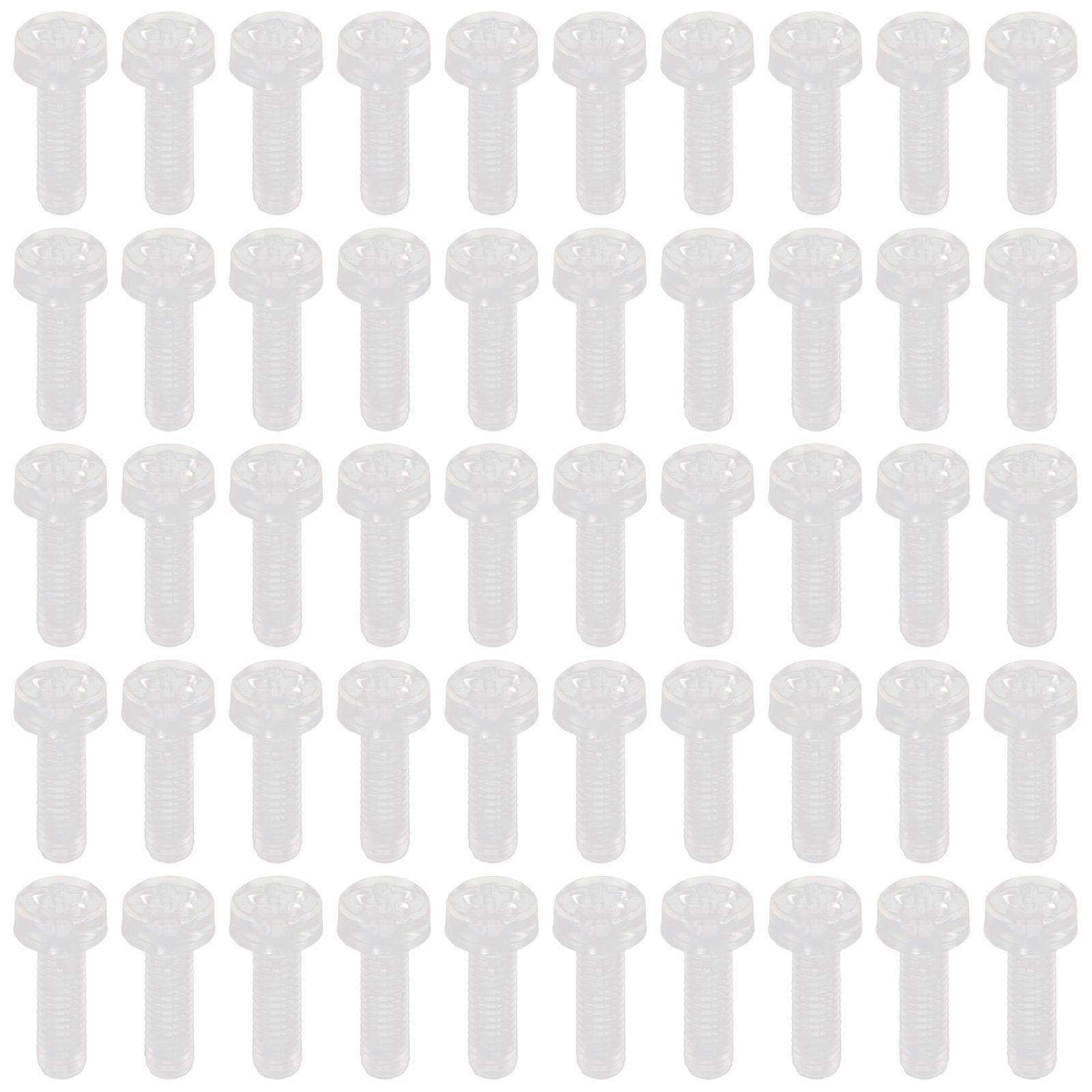 Clear Plastic Screws Cabinet DIY Projects Carpentry Work Fixed Installation 50Set