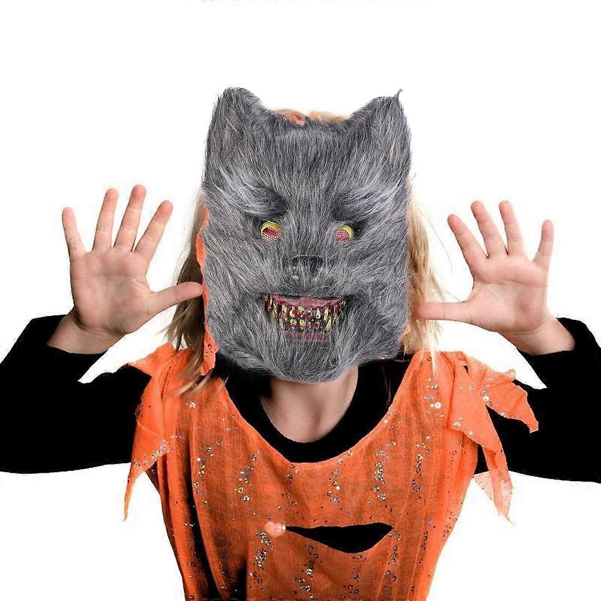 Wolf Mask Halloween Costume Accessory For Performance Masquerade Parties Silver Color 1Set