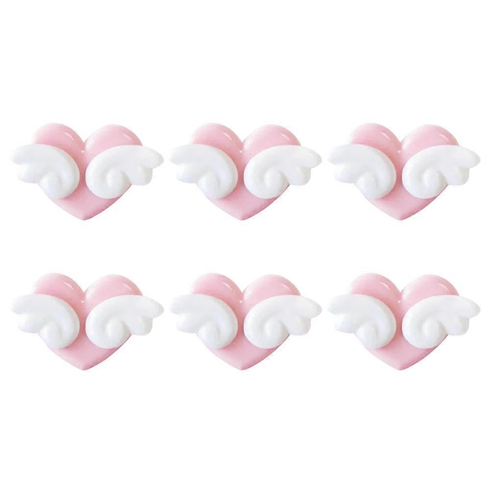 Cute Office Supplies Heart Shaped Paper Clip Document Holder For Students Pink 6Pack