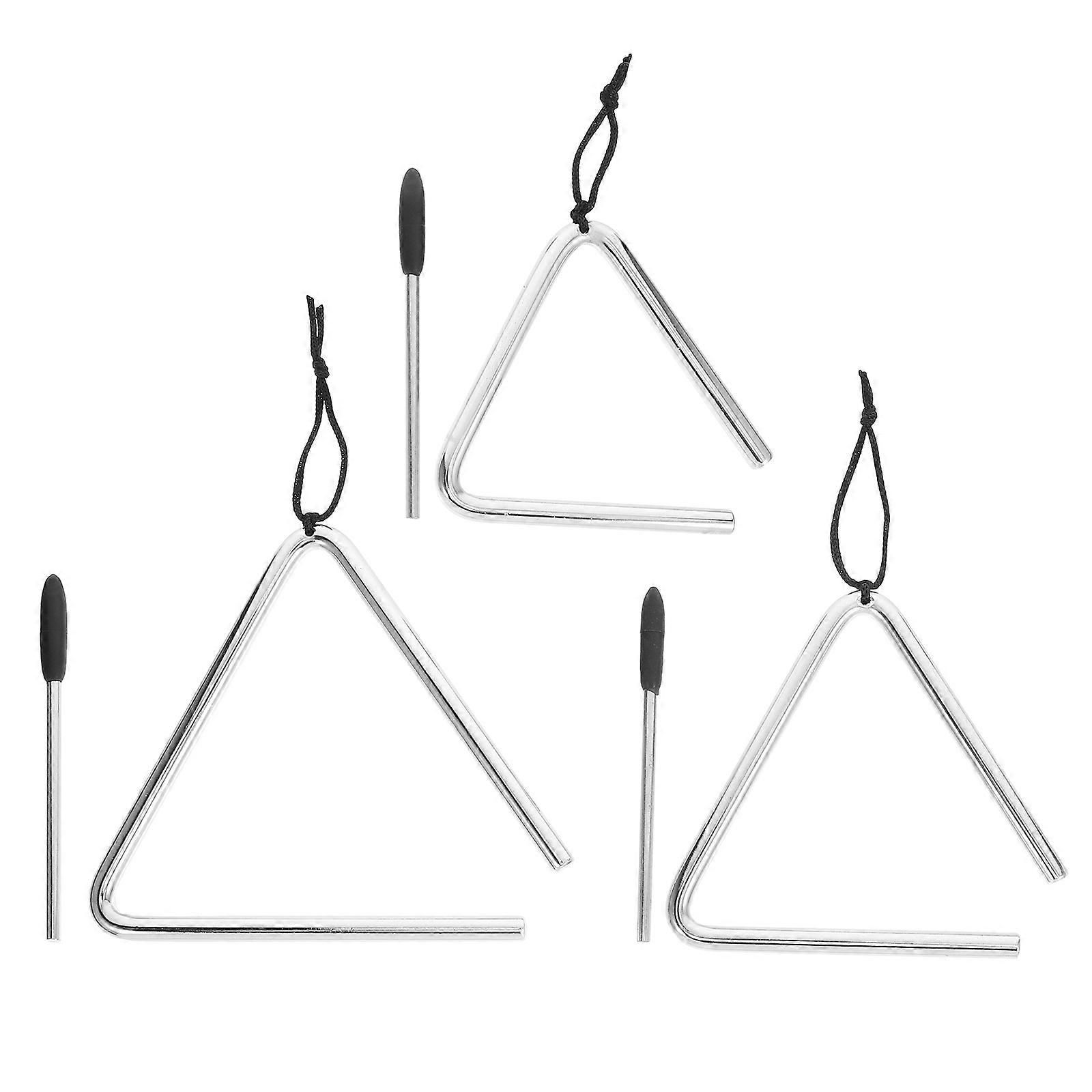 Musical Triangle Instrument Rhythm Training Music Class Practice 3 Sets
