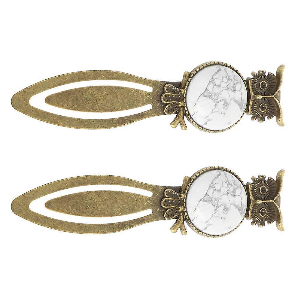 Aesthetic Bookmarks White Color Owl Design Elegant Style Decorative Book Marks 2Pack