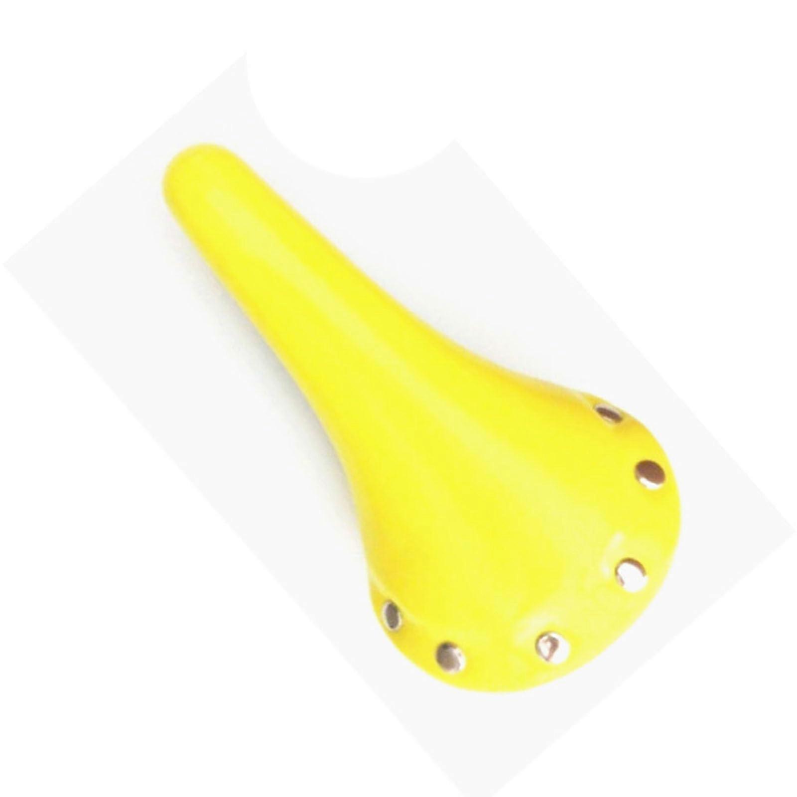 Leather Bicycle Saddle, Universal Vintage Rivets Bicycle Seat Suitable for Track Bike and Fixed Gear Bicycle Yellow