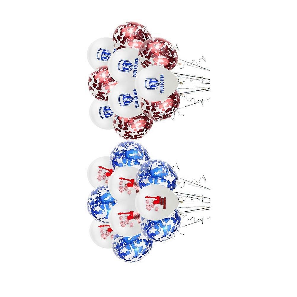 Inside Party Balloon Set Latex Balloons With Shield Shape For Independence Day Themed Party And Decoration 20Pcs