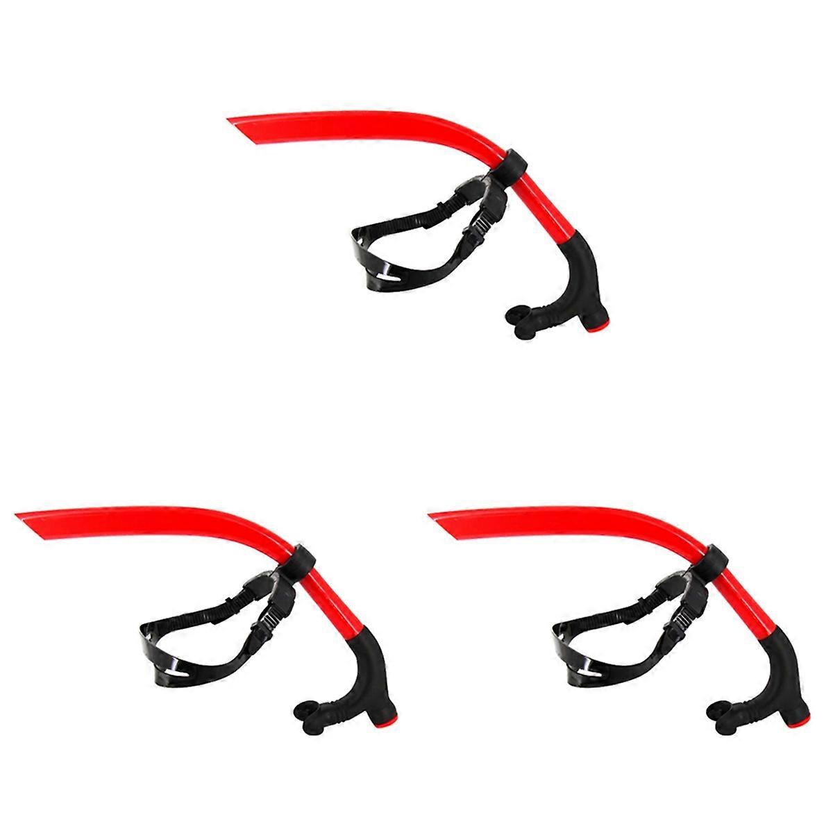 Silicone Swimming Front Breathing Tube Diving Training,Red