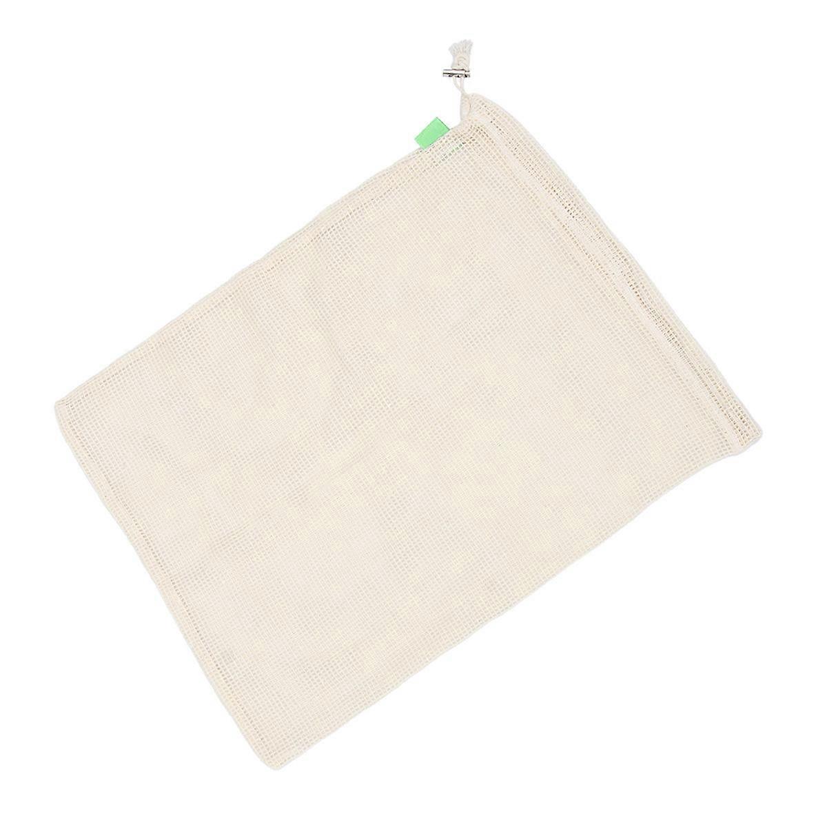 Cotton Mesh Market Bag Reusable and for Vegetables and Fruits Beige 18x25cm 1Pc