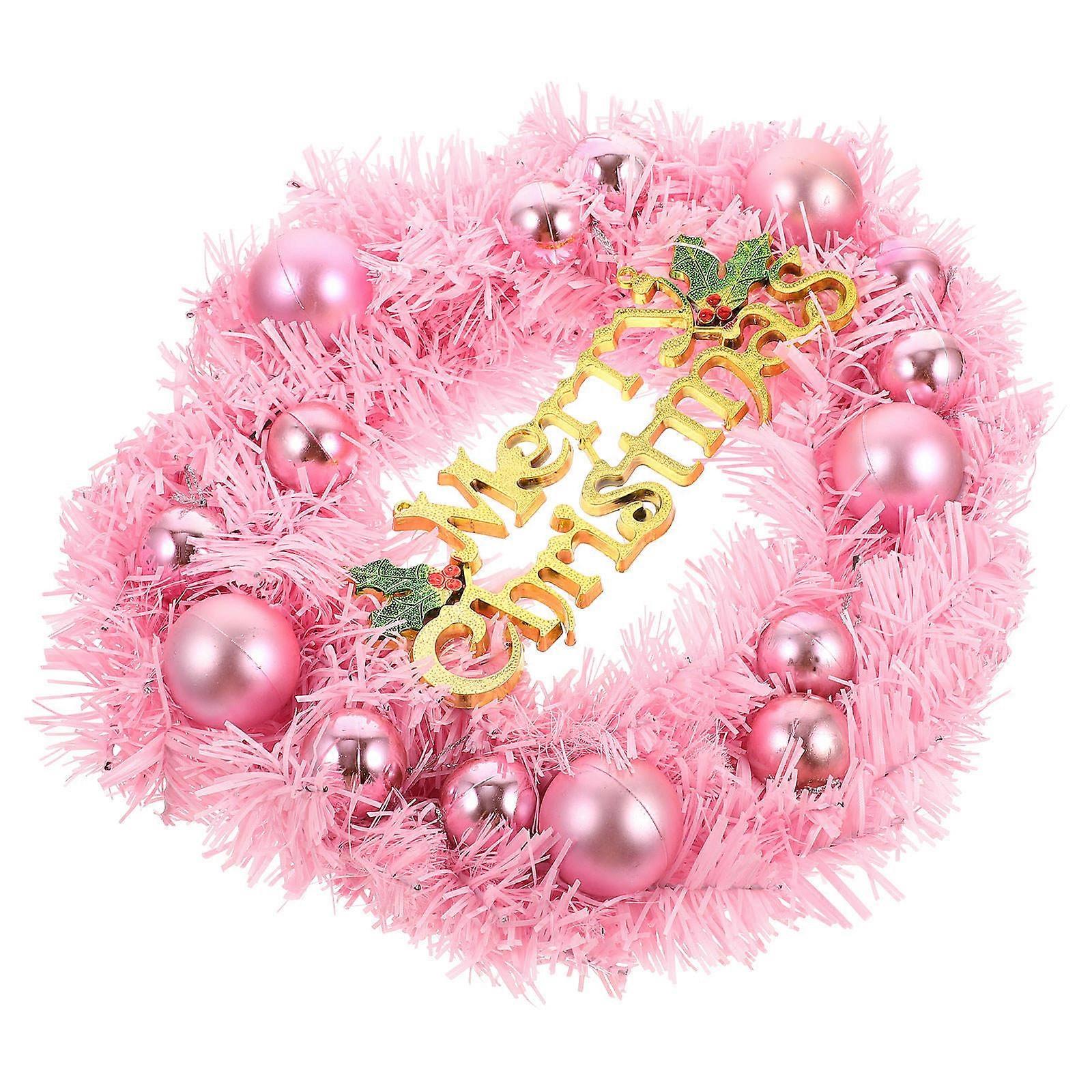 Decorative Wreath Christmas Wreath Front Door Decoration Pink 30X30cm Details 1Pcs