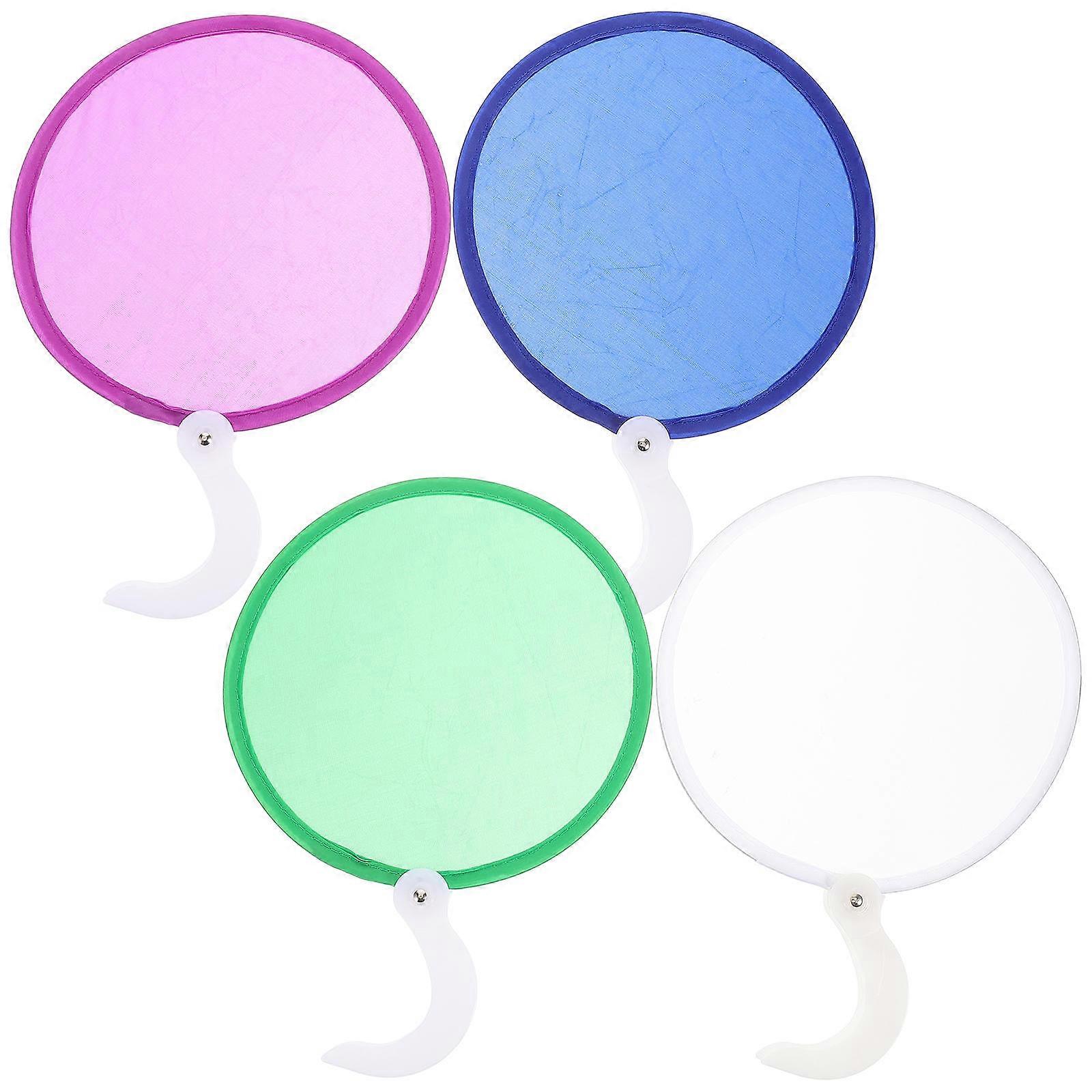 4pcs Unfinished DIY Handheld Folding Paper Fans for Summer, Creative Graffiti Fans for Home Decor, Weddings, and Performances