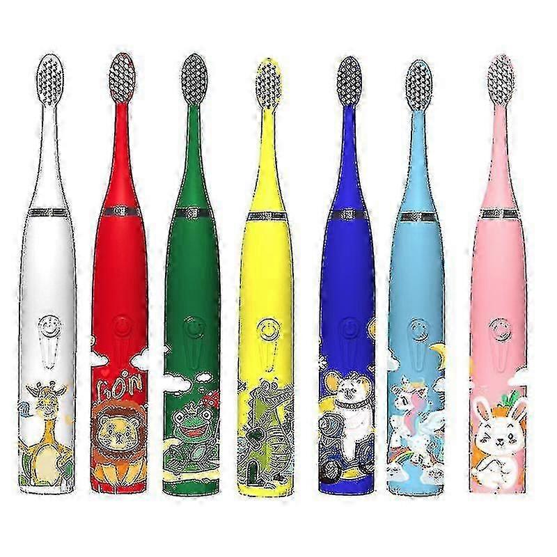Children's Electric Toothbrush for Teeth Cleaning with 6 Replacement Heads