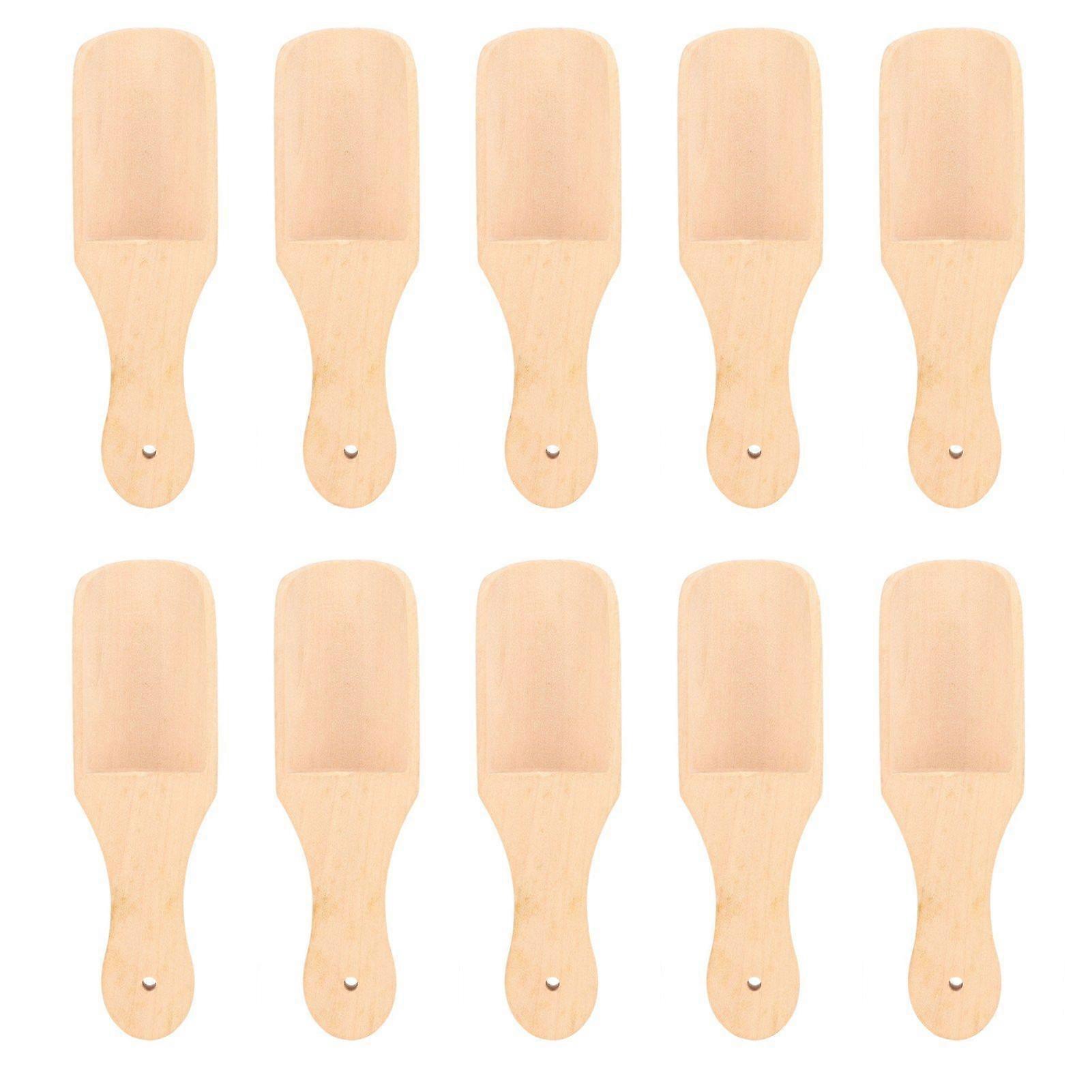 2025 Latest Model  10Pcs Bath Salt Spoons Sturdy Beech Smoothing Light Durable