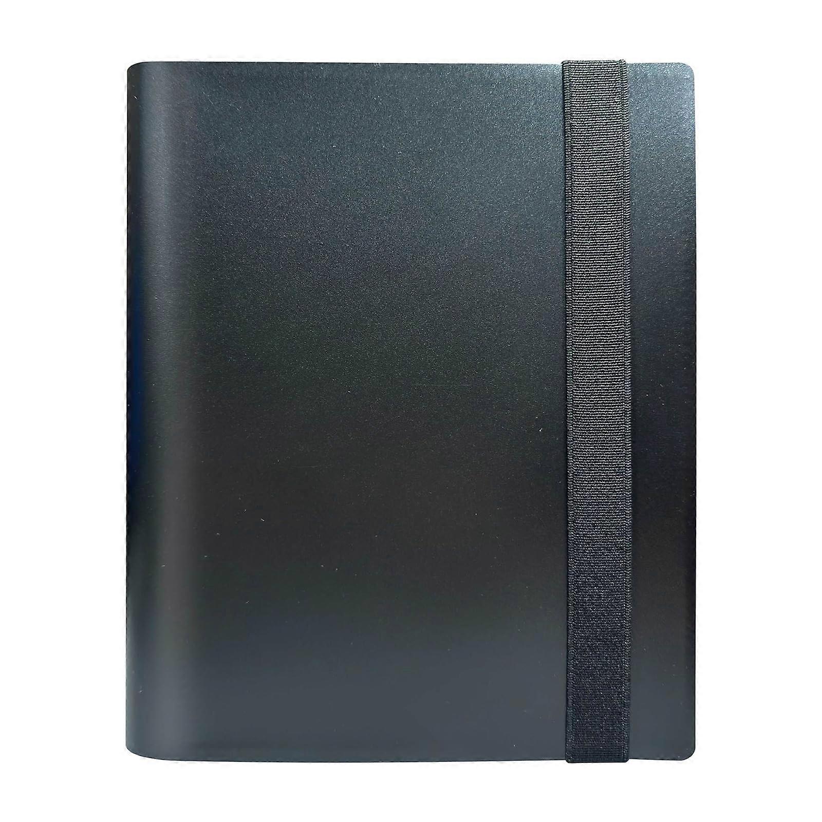Portable Trading Card Binder Collection Notebook 9Pocket Playing Card Binder Storage Case Black