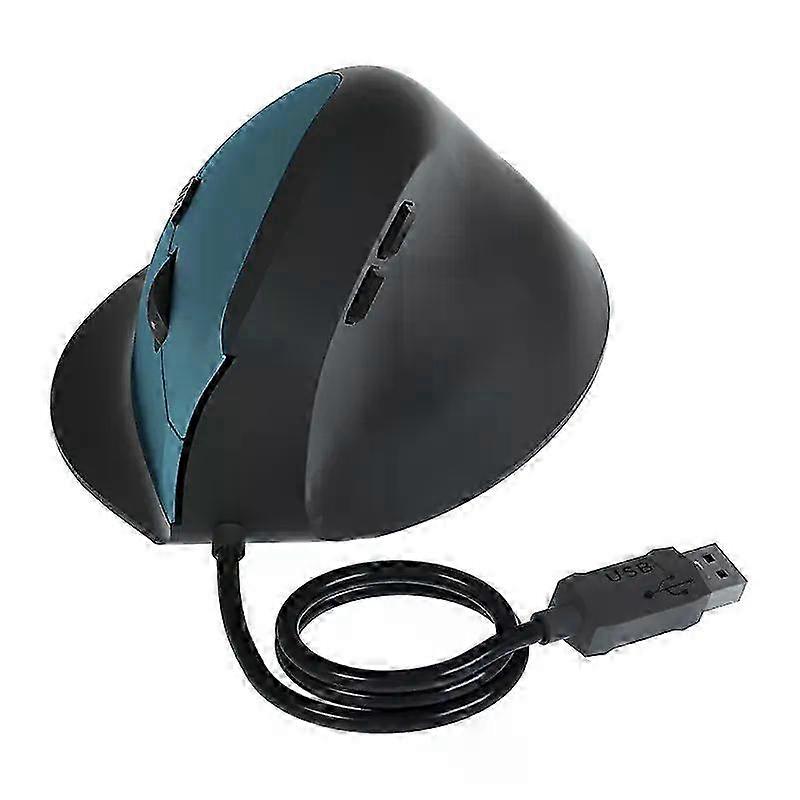 Ergonomic Wired Vertical Mouse with Low Noise Buttons and 3600 DPI Adjustable Finger Support for Office or Gaming