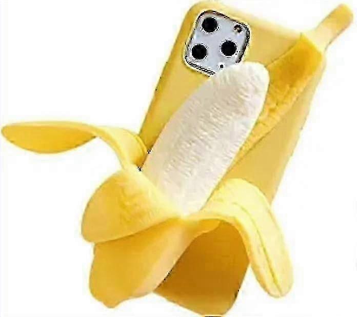 3D Yellow Banana Silicone Phone Case for iPhone