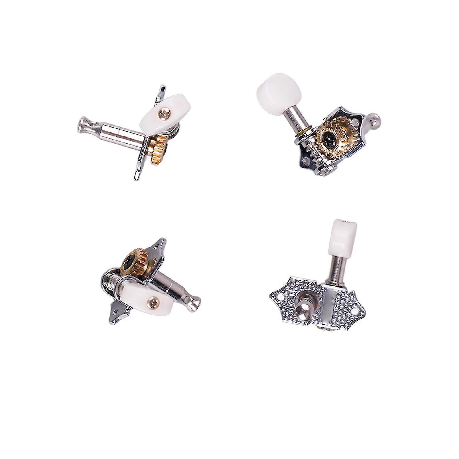 4PCS Ukulele Tuning Peg Chrome Color Metal Ukulele Machine Head Tuner for Replacement 