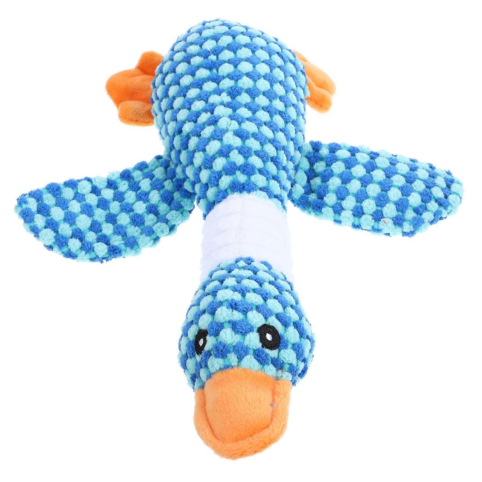 Squeaky Plush Dog Toy Indestructible Chew Toy for Large and Aggressive Dogs Interactive Toy for Dental Care Training and Play Blue Design