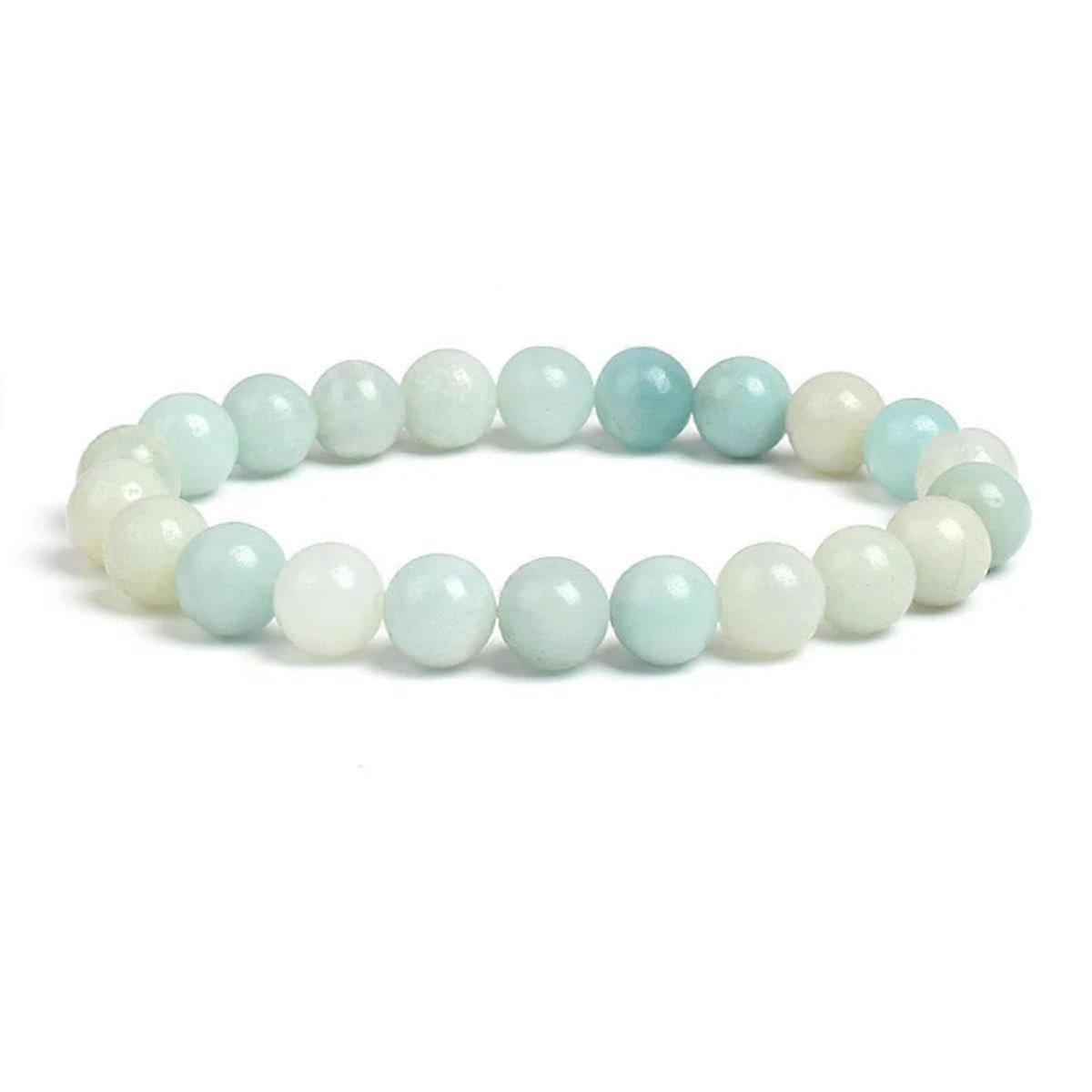 Bracelet with round beads, 19 cm, natural stone, for women and men, 8 mm, elastic bangle, stone, quartz Ref: 7908