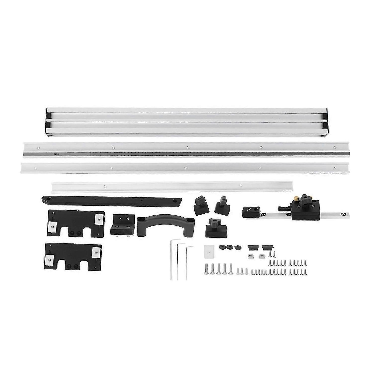 Ensemble de guide de scie à table Alliage d’aluminium argenté noir avec bouton de réglage fin 800mm/1000mmGuide de scie à table 800mm