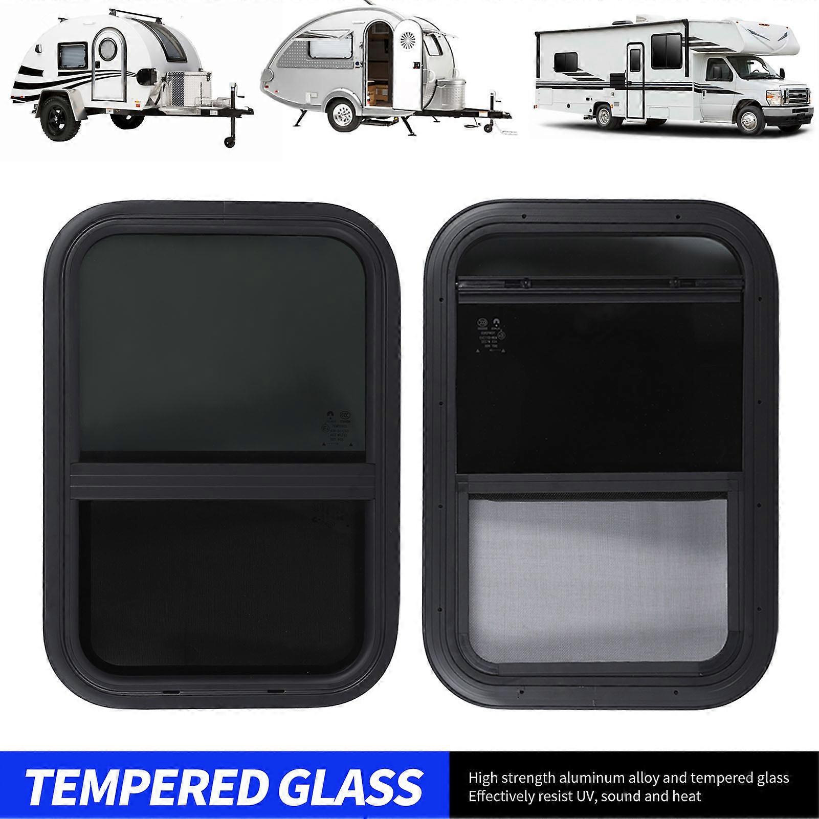 381x559mm / 15.24x22.36in RV Sliding Windows UV Protection Waterproof Sealing with Removable Mesh Screen for Campervan Engineering Vehicle