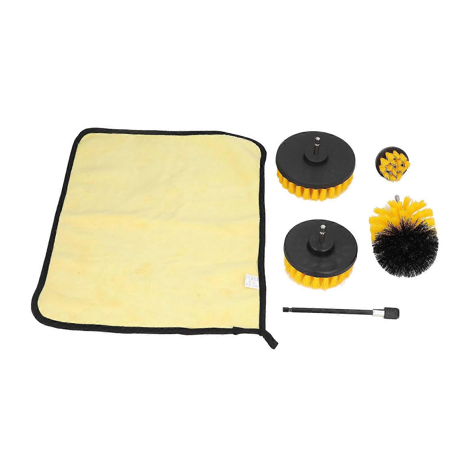 6Pcs Drill Brush Car Detailing Kit with Extend Attachment Power Scrubber Set for Cleaning