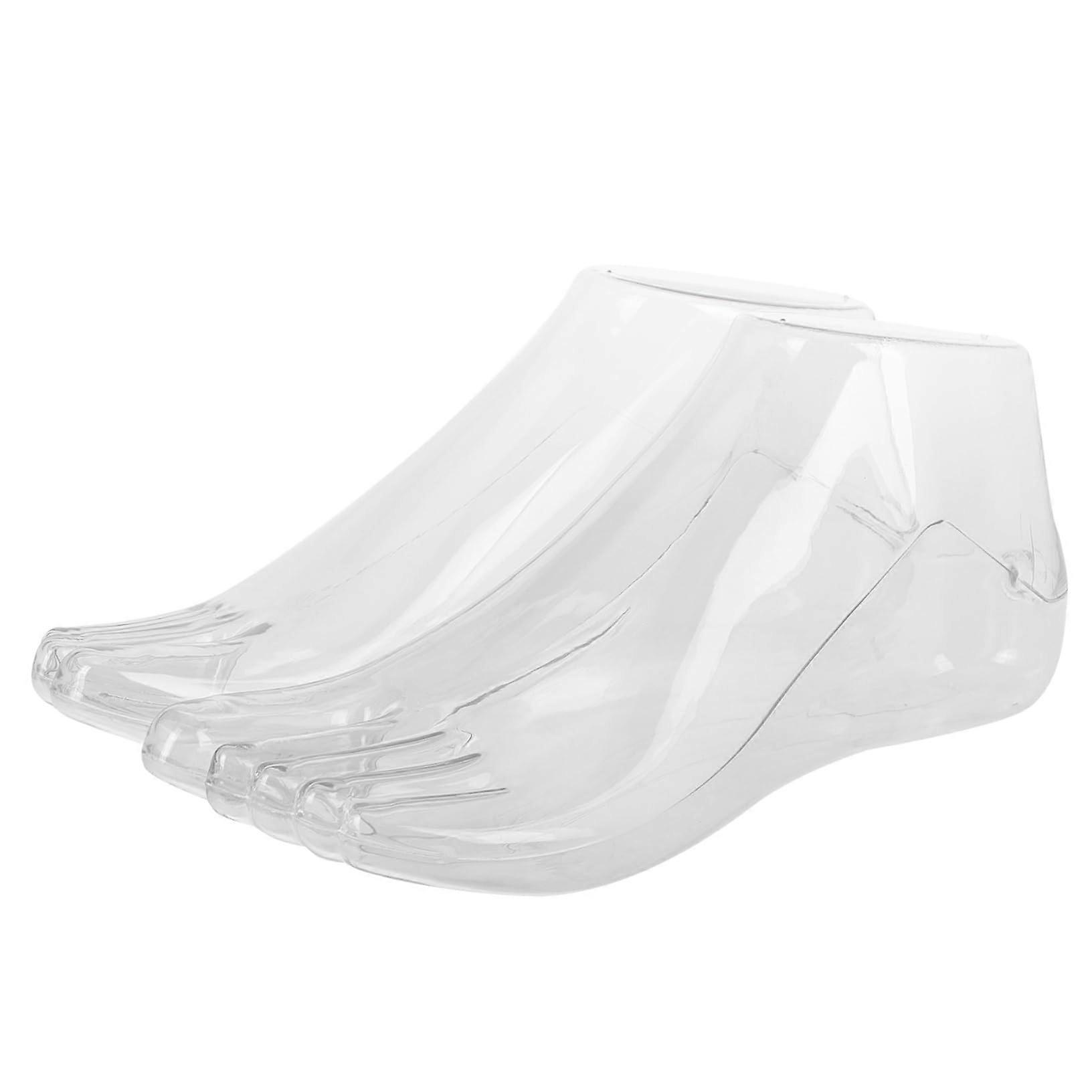 Foot Display Stand 1 Pair Transparent Plastic For Shoes And Socks Sock Display Foot Model