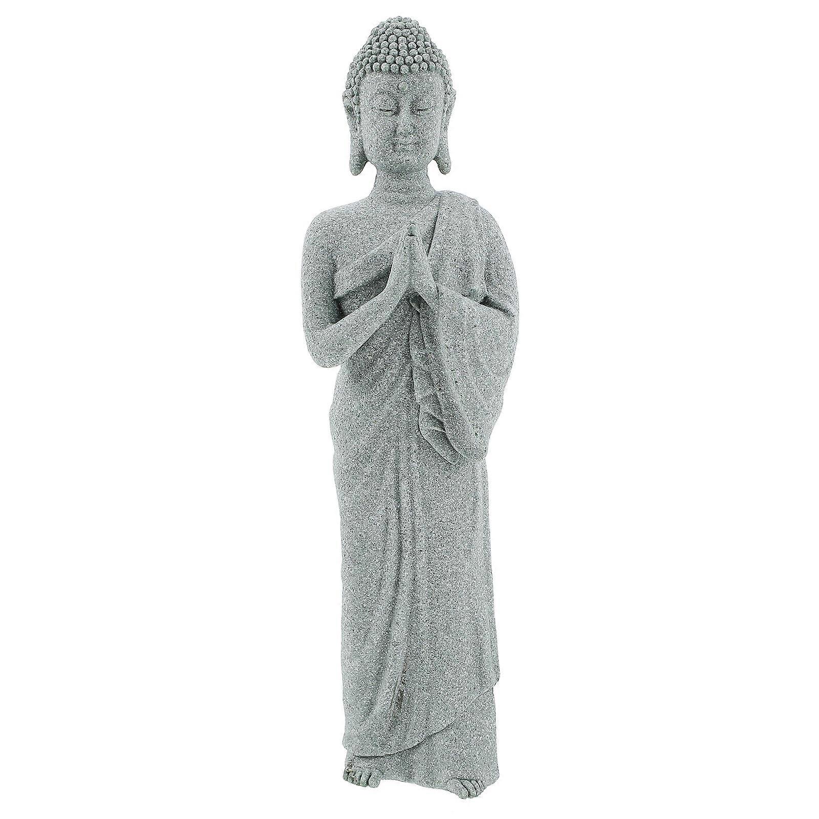 Sandstone Statue Desktop Buddha Statue Zen Style Blessing Decor 18X5X4CM 1Pcs