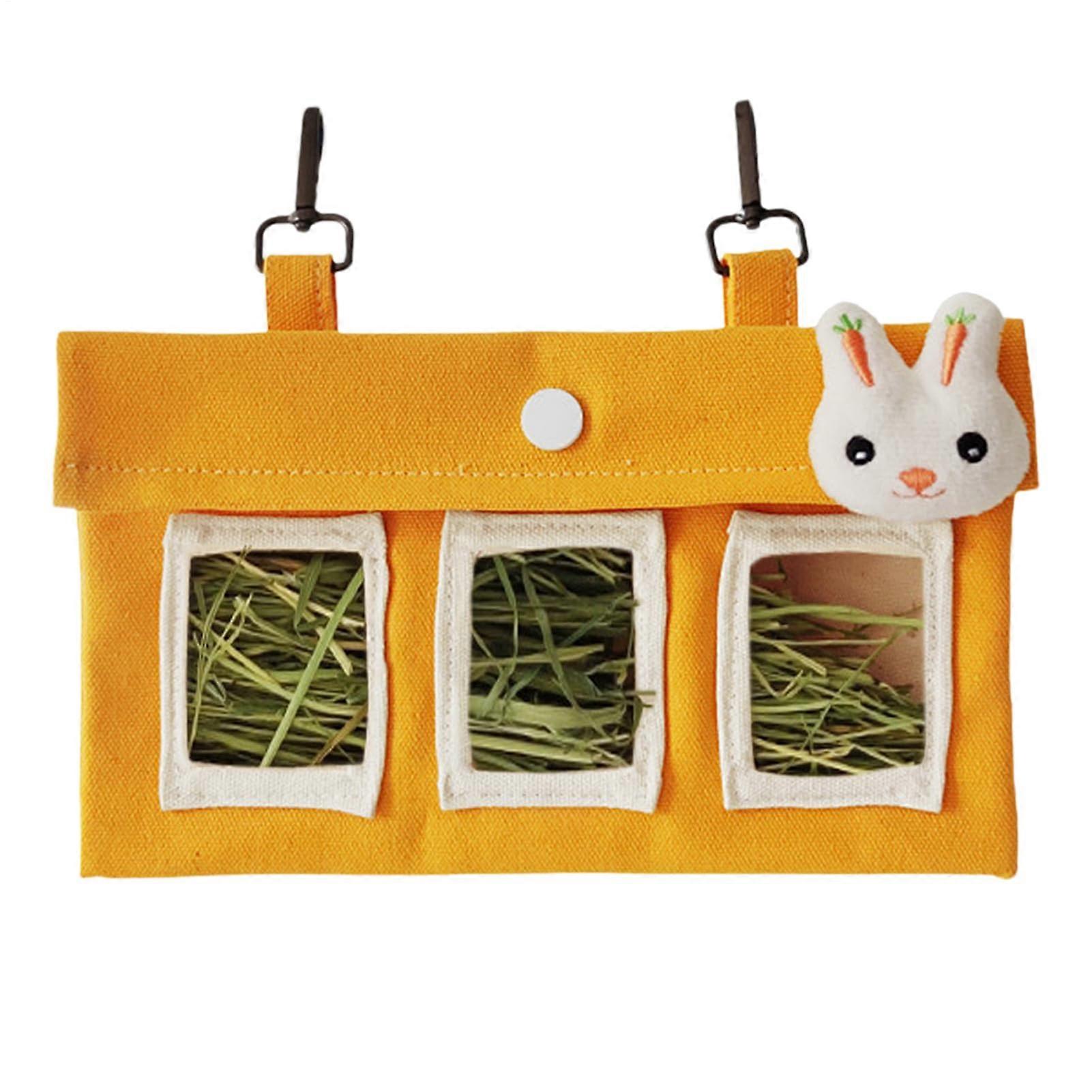 Chew rack, forage bag for chinchilla with grass filling, hemp hay sack for hamster guinea pig cage accessories small
