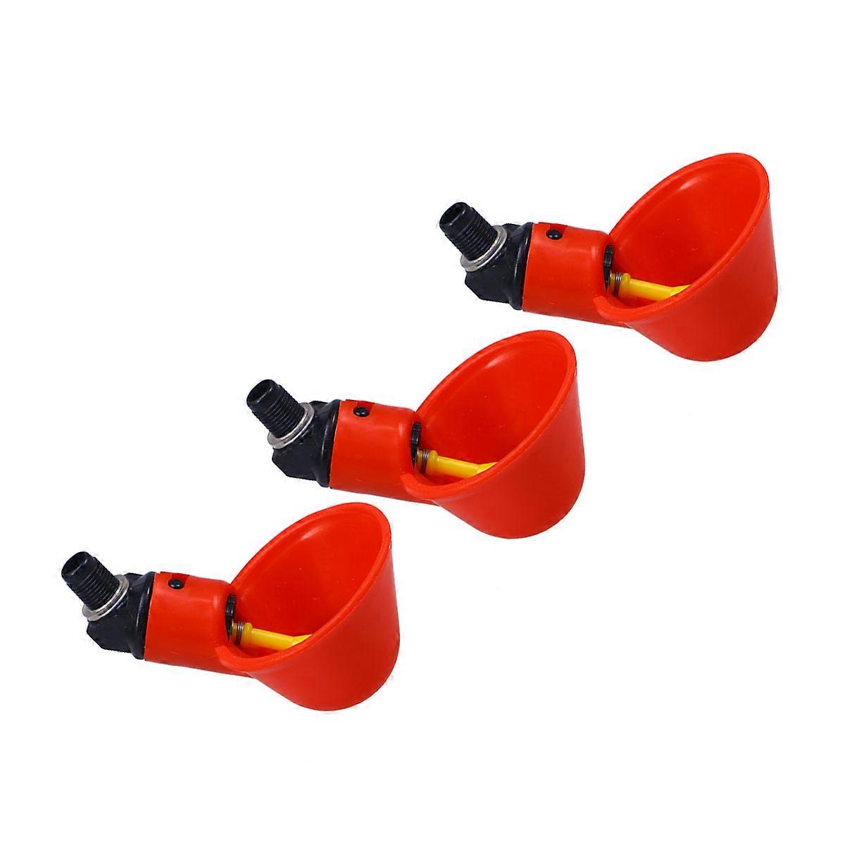Pigeon Water Feeder Automatic Water Release Poultry Waterer Drinker Home Use Red 3Pcs
