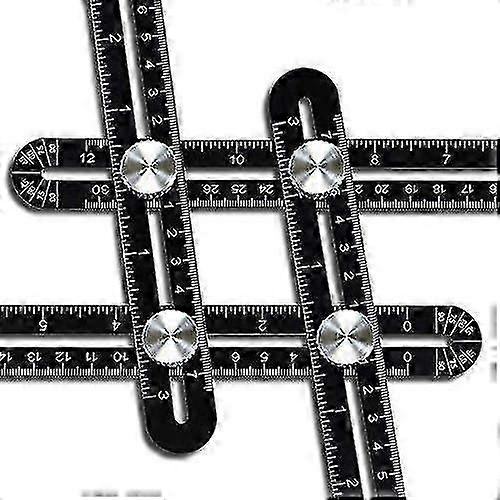 Aluminum Alloy Angle Template, Multi-angle Folding Ruler, Black
